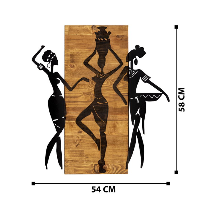 Wallity Afrikan Escultura de Pared Negro y Nogal Wallity Afrikan Escultura de Pared Negro y Nogal